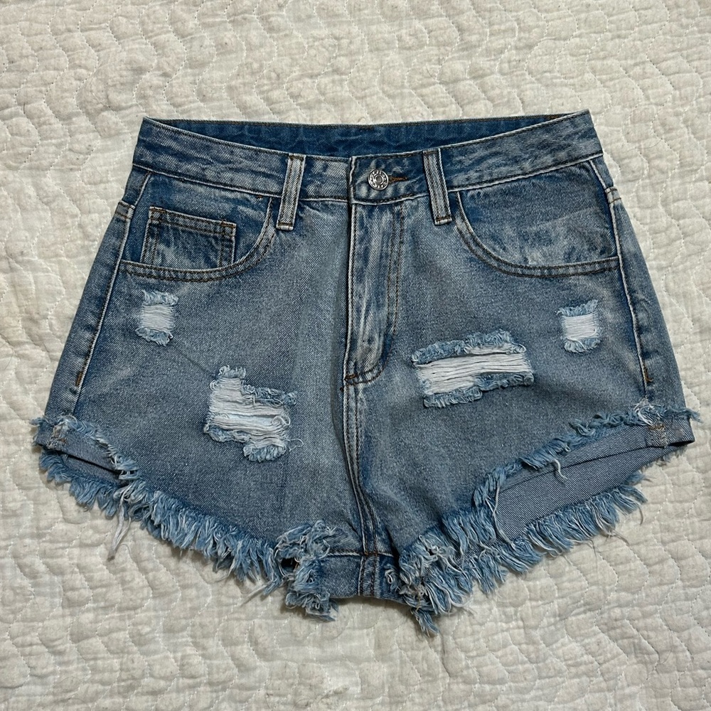 blue jean shorts